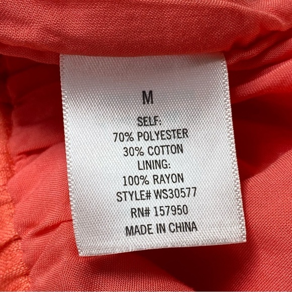 Francesca's Tie Front Elastic Waist Lined High Rise Shorts Coral Size Medium NWT - Picture 11 of 12